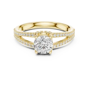 Luminary Round Brilliant Pavé-Set Split Shank Solitaire Ring - Image 2
