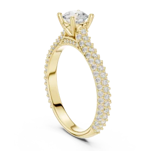 Luminary Round Brilliant Pavé-Set Solitaire Engagement Ring - Image 3