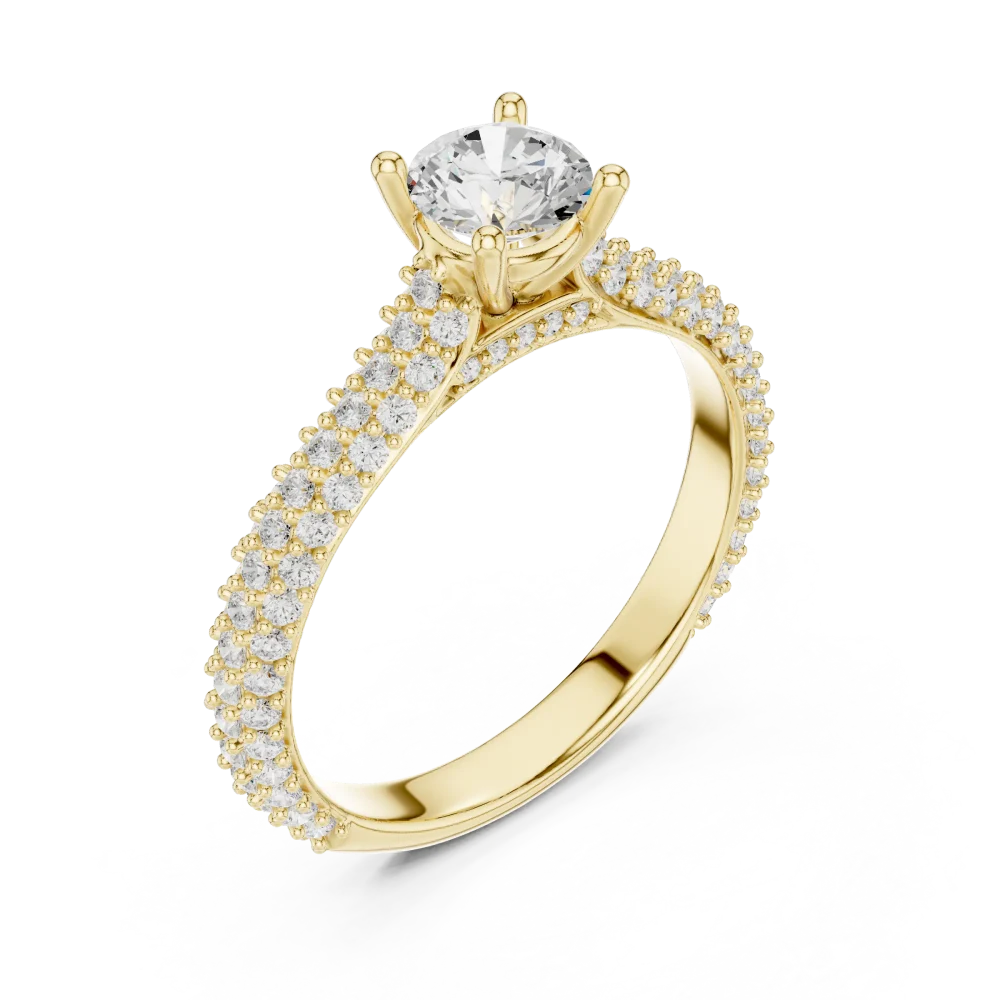 Experience the unmatched brilliance of our Luminary Round Solitaire Ring, featuring premium lab-grown DIAMEUR diamonds. Elevate your love story today.