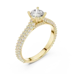 Luminary Round Brilliant Pavé-Set Solitaire Engagement Ring