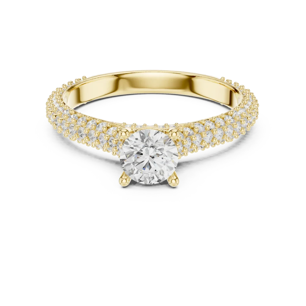 Luminary Round Brilliant Pavé-Set Solitaire Engagement Ring - Image 2