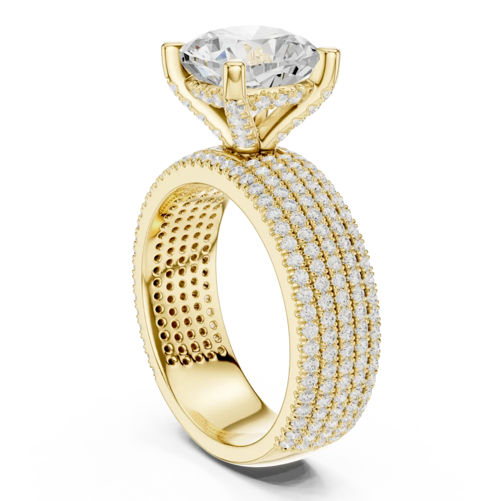 Infinite Cushion Cut Solitaire Pavé Statement Ring - Image 3
