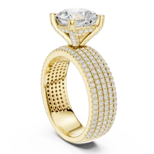 Infinite Cushion Cut Solitaire Pavé Statement Ring - Image 3