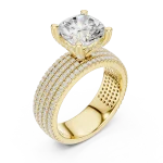 Infinite Cushion Cut Solitaire Pavé Statement Ring