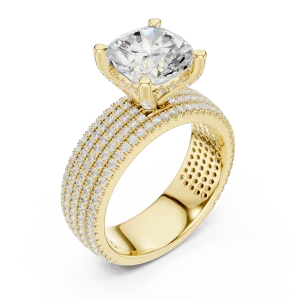 Infinite Cushion Cut Solitaire Pavé Statement Ring