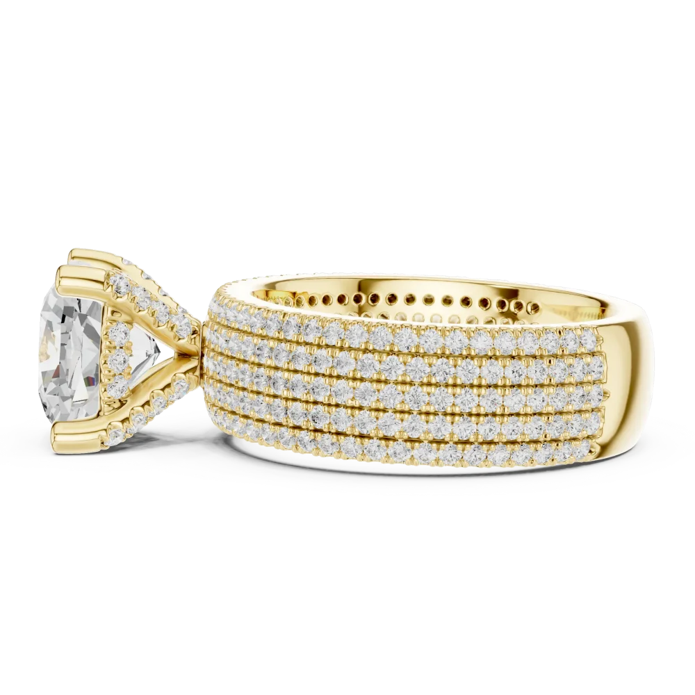 Infinite Cushion Cut Solitaire Pavé Statement Ring - Image 4