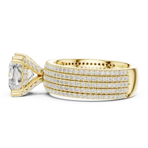 Infinite Cushion Cut Solitaire Pavé Statement Ring - Image 4