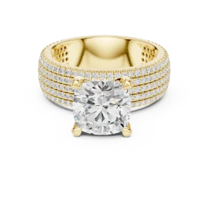 Infinite Cushion Cut Solitaire Pavé Statement Ring - Image 2