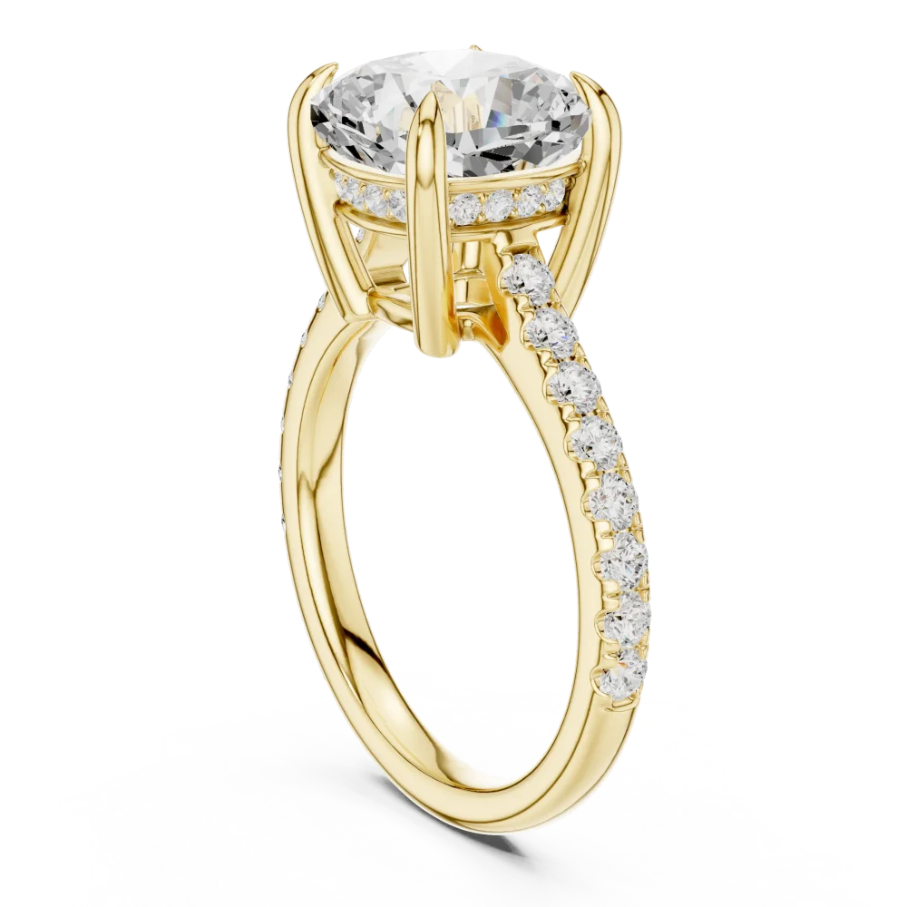 Infinite Cushion Solitaire Pavé-Set Lab Grown Diamond Ring - Image 3