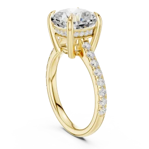 Infinite Cushion Solitaire Pavé-Set Lab Grown Diamond Ring - Image 3