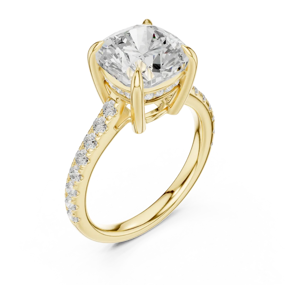 Celebrate forever with this stunning Cushion Solitaire ring. Featuring brilliant DIAMEUR diamonds, this elegant piece defines modern luxury. Shop today.