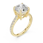 Infinite Cushion Solitaire Pavé-Set Lab Grown Diamond Ring