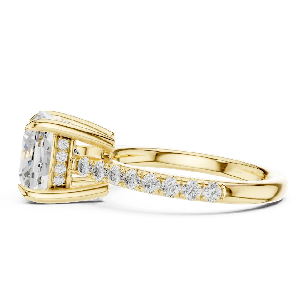 Infinite Cushion Solitaire Pavé-Set Lab Grown Diamond Ring - Image 4