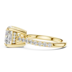 Infinite Cushion Solitaire Pavé-Set Lab Grown Diamond Ring - Image 4