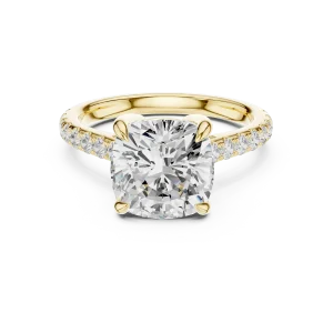 Infinite Cushion Solitaire Pavé-Set Lab Grown Diamond Ring - Image 2