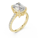 Symmetry Emerald Cut Halo Pavé Engagement Ring