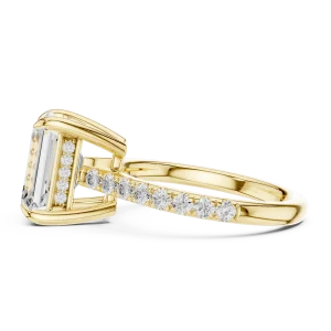 Symmetry Emerald Cut Halo Pavé Engagement Ring - Image 4