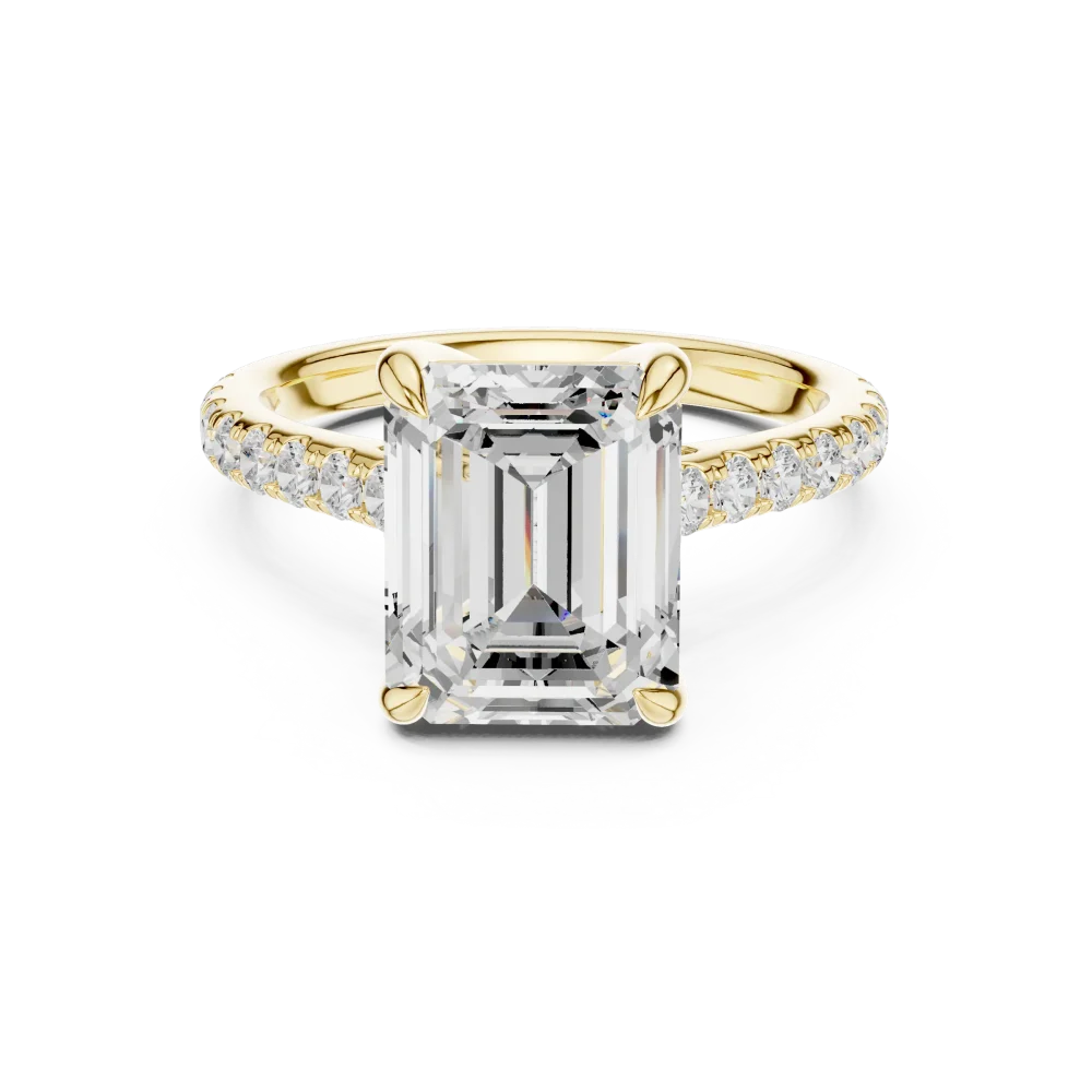 Symmetry Emerald Cut Halo Pavé Engagement Ring - Image 2