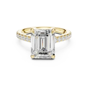 Symmetry Emerald Cut Halo Pavé Engagement Ring - Image 2
