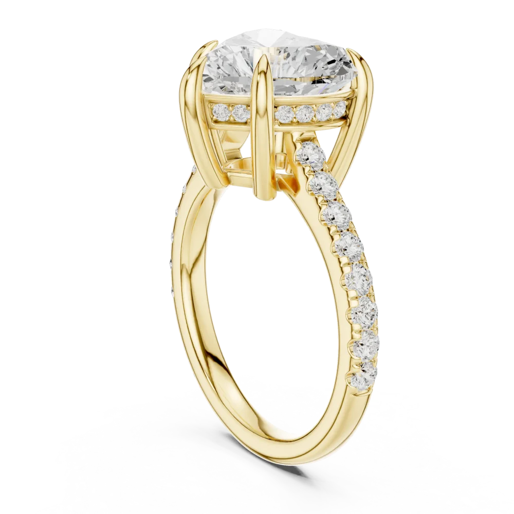 Ethereal Heart Solitaire Pavé Engagement Ring - Image 3