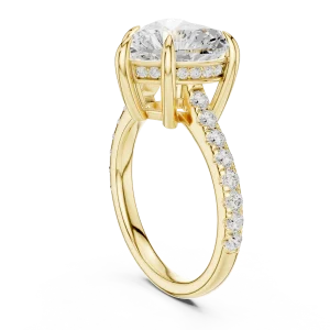 Ethereal Heart Solitaire Pavé Engagement Ring - Image 3