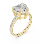 Ethereal Heart Solitaire Pavé Engagement Ring