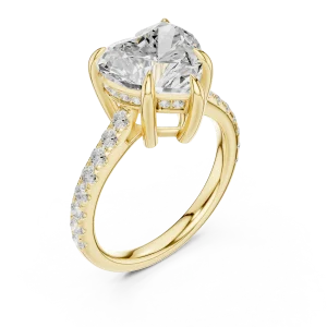 Ethereal Heart Solitaire Pavé Engagement Ring