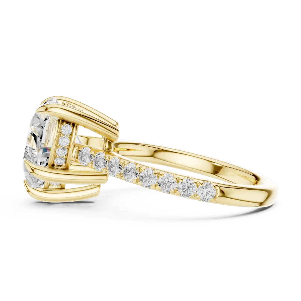 Ethereal Heart Solitaire Pavé Engagement Ring - Image 4