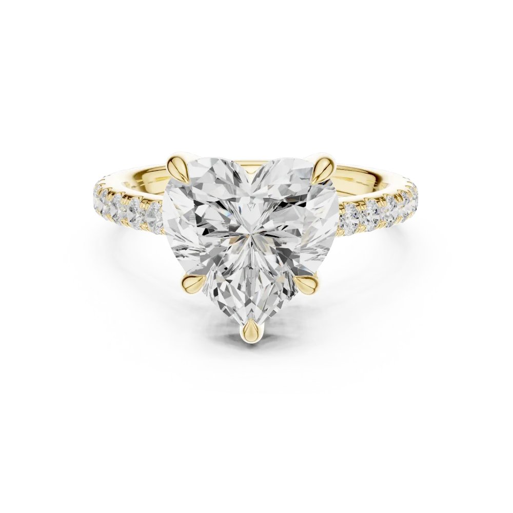 Ethereal Heart Solitaire Pavé Engagement Ring - Image 2
