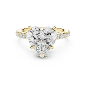 Ethereal Heart Solitaire Pavé Engagement Ring - Image 2
