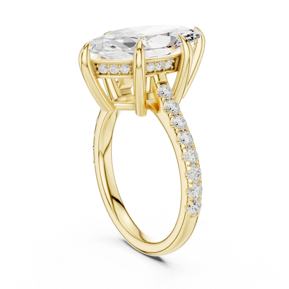 Ethereal Marquise Cut Hidden Halo Solitaire Ring - Image 3
