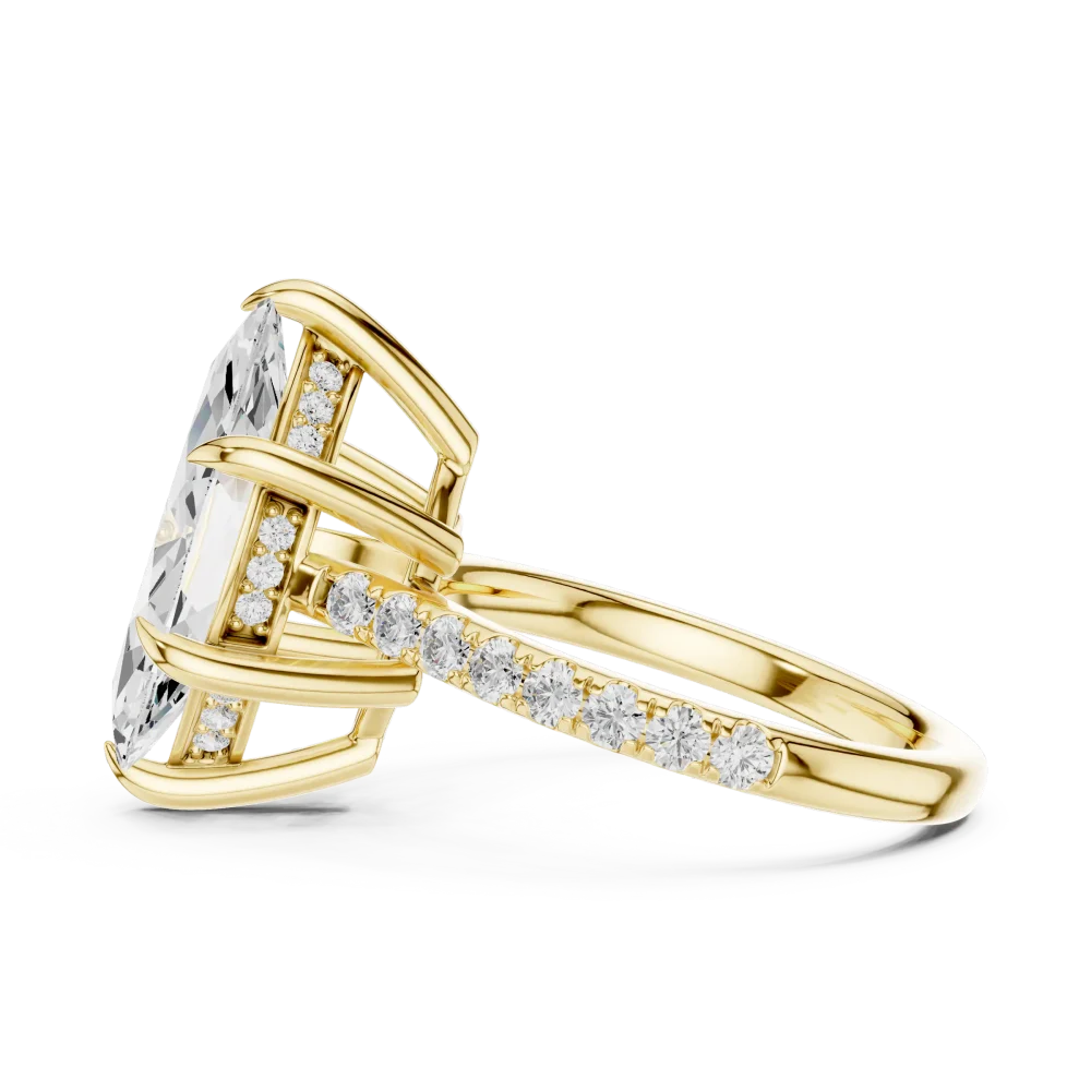 Ethereal Marquise Cut Hidden Halo Solitaire Ring - Image 4