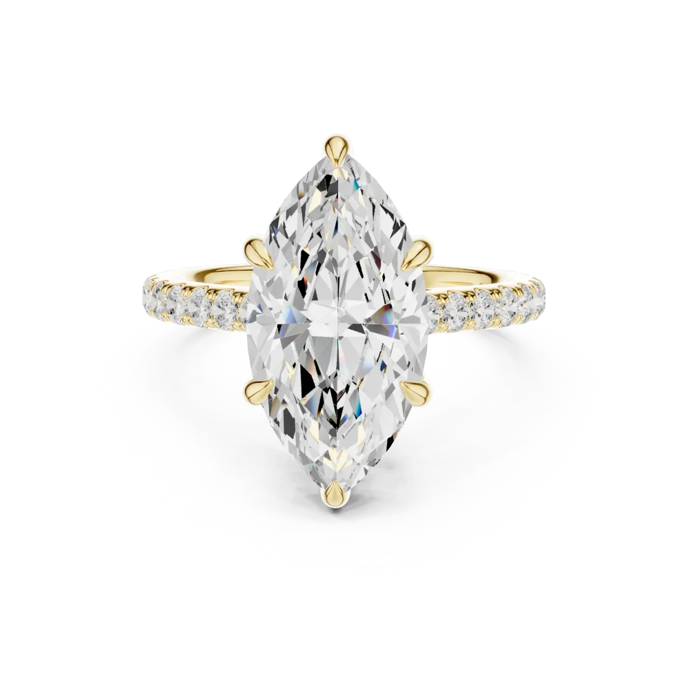 Ethereal Marquise Cut Hidden Halo Solitaire Ring - Image 2