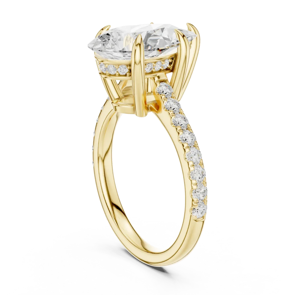 Ethereal Pear Cut Hidden Halo Solitaire Ring - Image 3