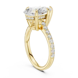 Ethereal Pear Cut Hidden Halo Solitaire Ring - Image 3