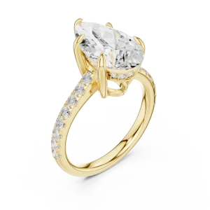 Ethereal Pear Cut Hidden Halo Solitaire Ring