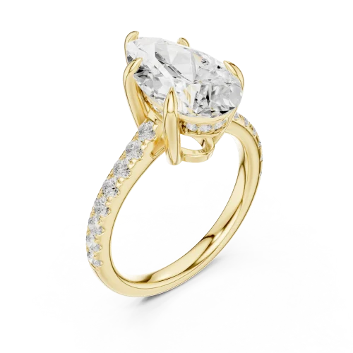 Ethereal Pear Cut Hidden Halo Solitaire Ring