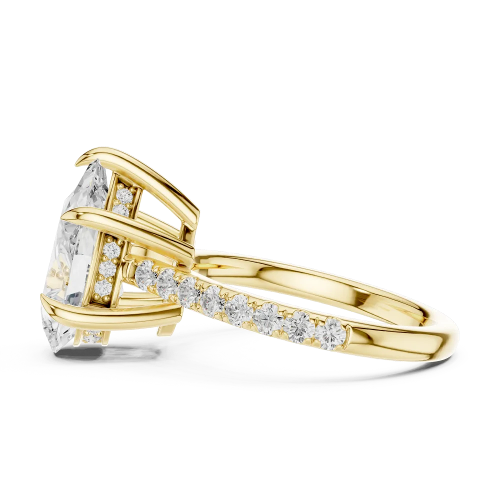 Ethereal Pear Cut Hidden Halo Solitaire Ring - Image 4