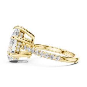Ethereal Pear Cut Hidden Halo Solitaire Ring - Image 4