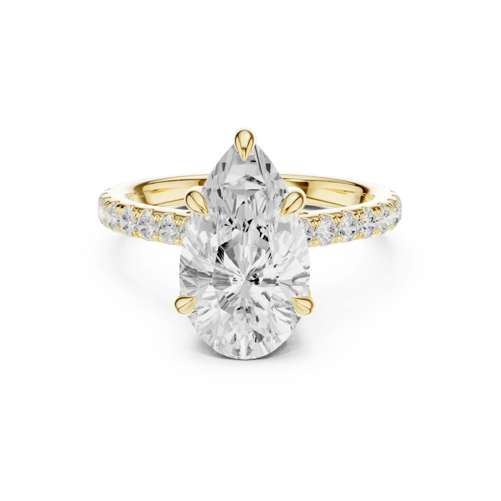 Ethereal Pear Cut Hidden Halo Solitaire Ring - Image 2