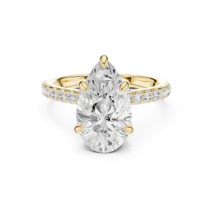 Ethereal Pear Cut Hidden Halo Solitaire Ring - Image 2