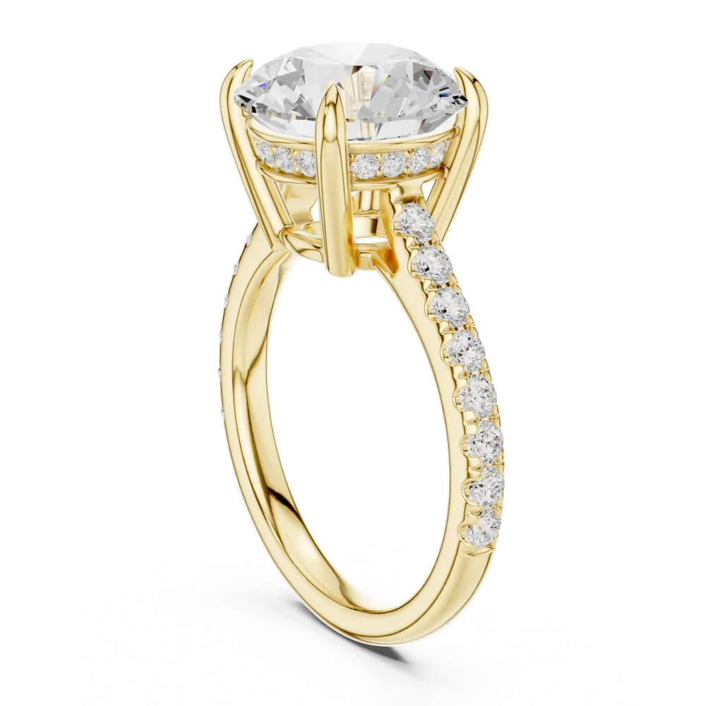 Luminary Round Brilliant Pavé-Set Solitaire Ring - Image 3