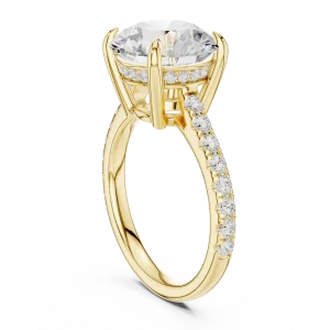 Luminary Round Brilliant Pavé-Set Solitaire Ring - Image 3