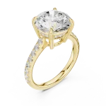 Luminary Round Brilliant Pavé-Set Solitaire Ring