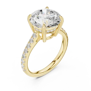 Luminary Round Brilliant Pavé-Set Solitaire Ring
