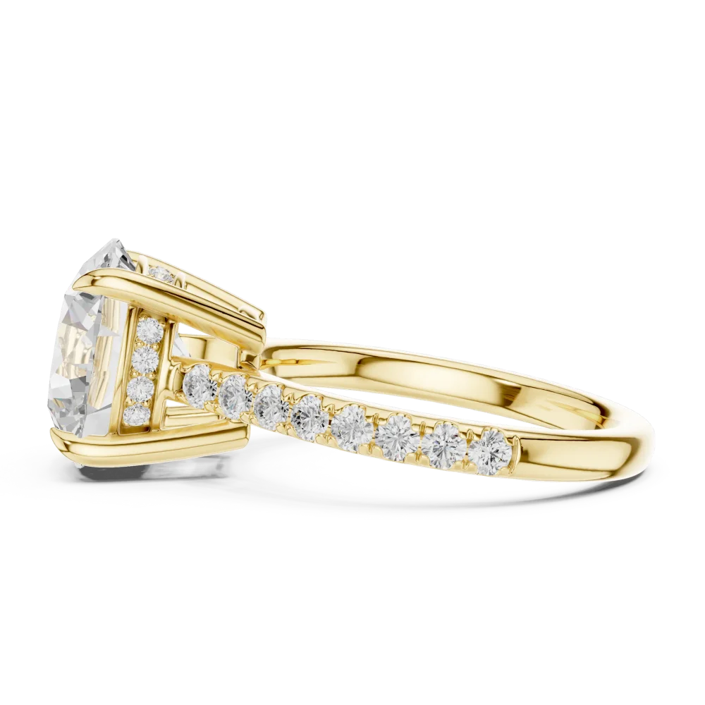 Luminary Round Brilliant Pavé-Set Solitaire Ring - Image 4