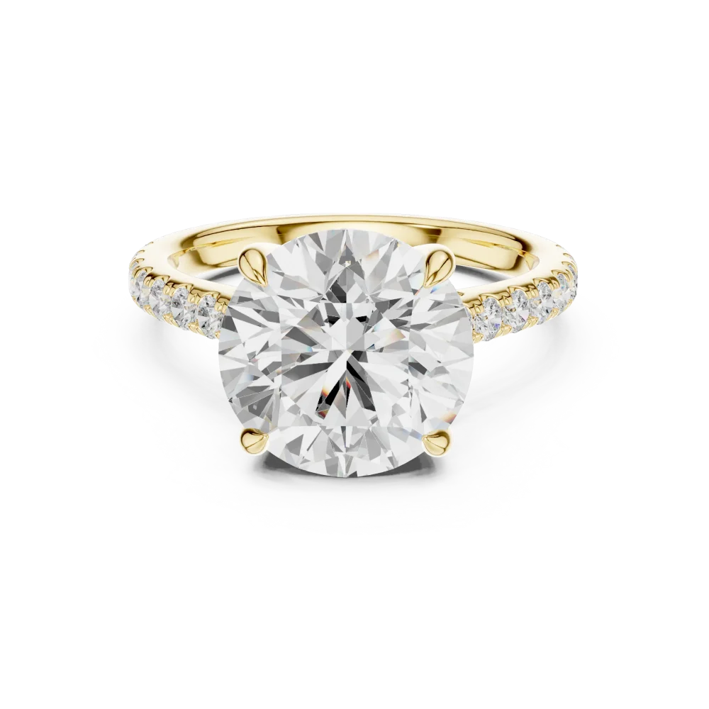 Luminary Round Brilliant Pavé-Set Solitaire Ring - Image 2