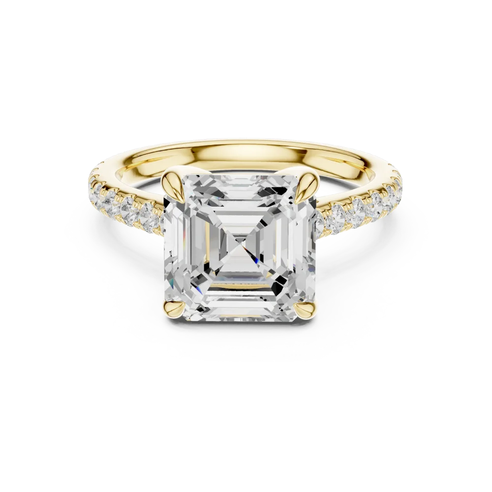 Ethereal Emerald Cut Hidden Halo Solitaire Ring - Image 2