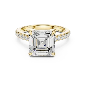 Ethereal Emerald Cut Hidden Halo Solitaire Ring - Image 2