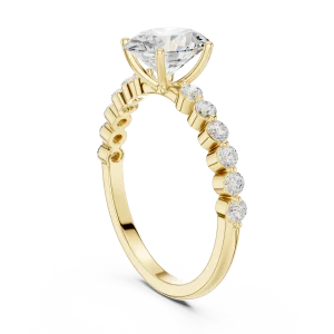 Ethereal Oval Cut Solitaire Ring with Pavé Accents - Image 3
